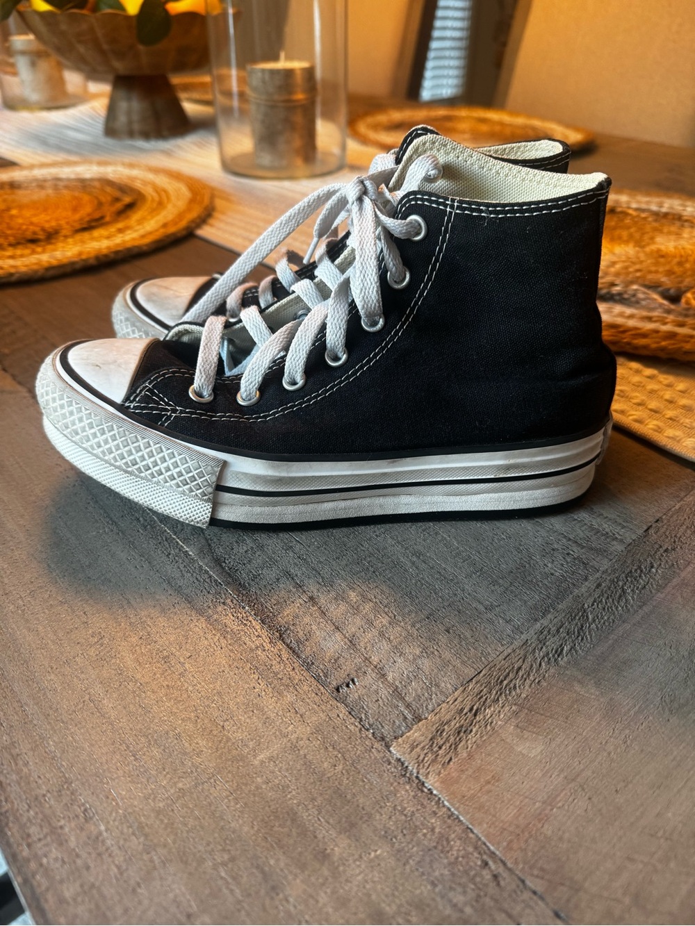 Kids Black High-Top Canvas Sneakers - Brand: